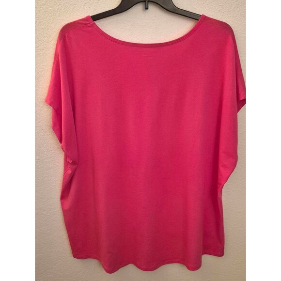 Lands' End Pink Boxy Cotton/Modal Blend Cap Sleeve Pullover Top Size 24w/26w EUC - Picture 4 of 8